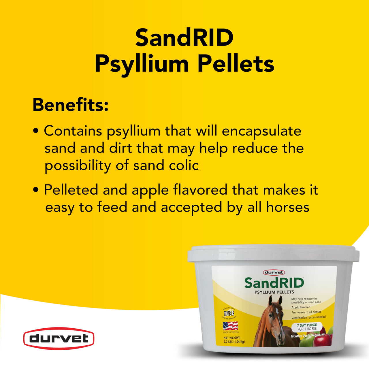 Durvet/Equine 699696 Sandrid Psyllium Pellets Value Pack for Equine, 2.3 lb