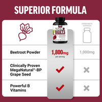 Thumbnail for Force Factor Total Beets Blood Pressure Support Beet Root Capsules, 1800mg Organic Beet Root Powder Beet Supplement with Hawthorn Berry to Support Circulation and Blood Flow, 90 Vegetable Capsules