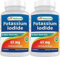 Thumbnail for Best Naturals Potassium Iodide 65 mg - Dietary Supplement, 60 Tablets (2 Bottles) (2)