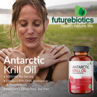 Thumbnail for Futurebiotics Antarctic Krill Oil 1000mg with Omega-3s EPA, DHA, Astaxanthin and Phospholipids - Premium Krill Oil Heavy Metal Tested, Non GMO – 120 Softgels (60 Servings)