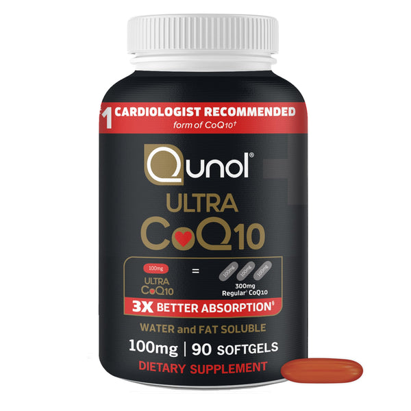 Qunol Ultra CoQ10 100mg Softgels- 3x Better Absorption, Antioxidant for Heart Health & Energy Production, Coenzyme Q10 Vitamins and Supplements, 3 Month Supply, 90 Count