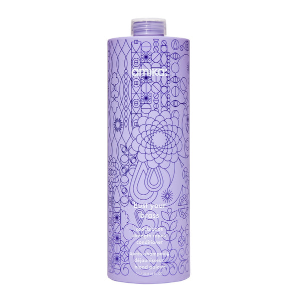 amika bust your brass cool blonde strength repair conditioner, 1000ml