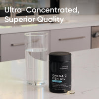 Thumbnail for Sports Research Triple Strength Omega 3 Fish Oil - Burpless Fish Oil Supplement w/EPA & DHA Fatty Acids from Single-Source Wild Alaskan Pollock - 1250 mg, 90 ct