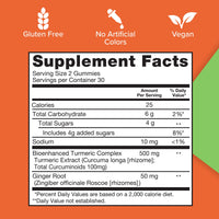 Thumbnail for Qunol Turmeric and Ginger Gummies, Turmeric Curcumin Supplement + Ginger, Joint Support Gummy, Ultra High Absorption, Vegan, Gluten Free, 1 Month Supply, 60ct Gummies