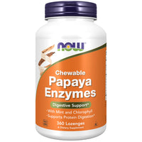 Thumbnail for NOW Foods Supplements, Papaya Enzyme with Mint and Chlorophyll, Digestive Support*, 360 Chewable Lozenges