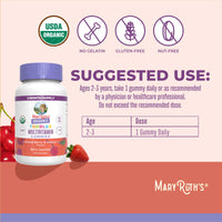 Thumbnail for MaryRuth's Organic Toddler Multivitamin Gummies | Ages 4+ | Vitamin A, C, D, E, B6, B12, Biotin, Iodine, Zinc | Immunity | Bone & Teeth Health | Skin & Vision Support | Vegan | Gluten Free | 60 Count