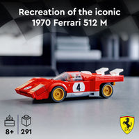 Thumbnail for LEGO Speed Champions 1970 Ferrari 512 M 76906 Building Set - Sports Red Race Car Toy, Collectible Model Building Set with Racing Driver Minifigure, Gift for Grandchildren, Boys, Girls and Kids Ages 8+