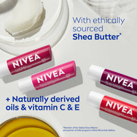 Thumbnail for NIVEA Lip Care, Fruity Tinted Lip Balm Variety Pack, Cherry, Strawberry, Blackberry and Watermelon Flavors, 3-in-1 Moisture, Repair and Color, 0.17 Oz Stick, Pack of 4