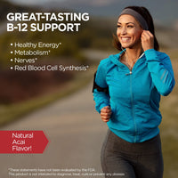 Thumbnail for KAL Vitamin B-12 Methylcobalamin Lozenges 5000mcg, Healthy Energy, Metabolism, Nerve & Red Blood Cell Support,* Optimal Absorption, Natural Acai Flavor, Vegan, Sugar Free, 60 Servings, 60 Lozenges