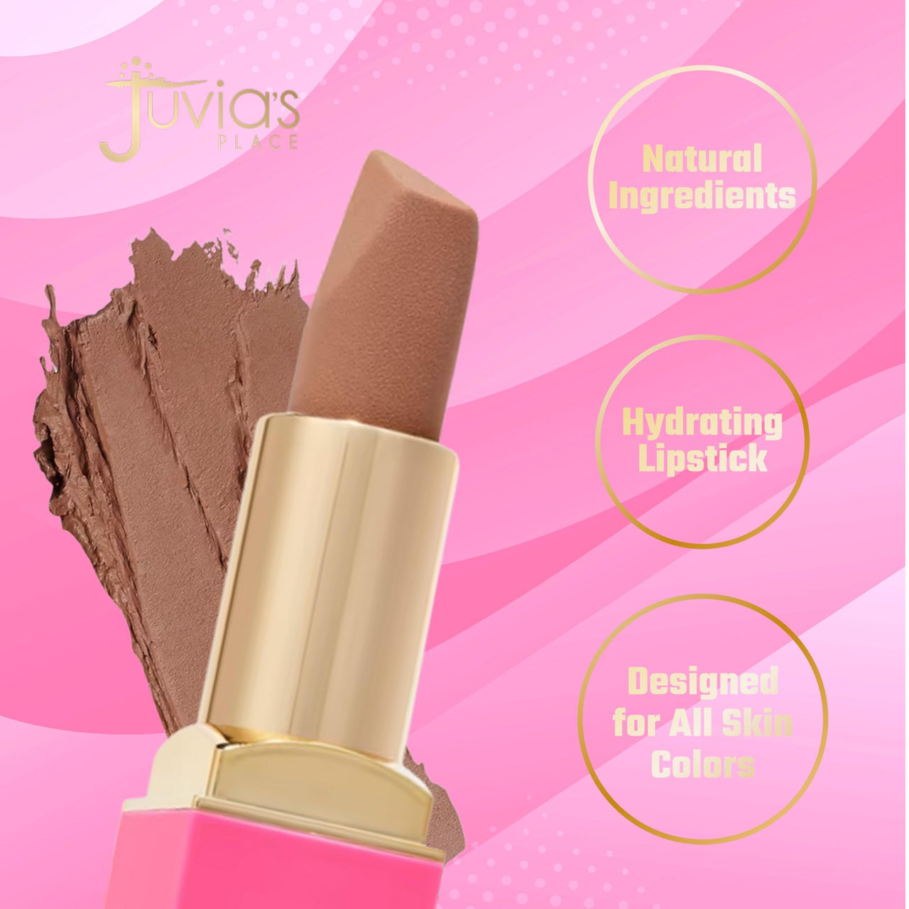 Juvia's Place The Nude Velvety Matte Lipstick Muted - Nude Velvety Long-lasting Rich-Color Lip Makeup, Creamy Lipstick with Matte Finish, Beauty & Lip Products