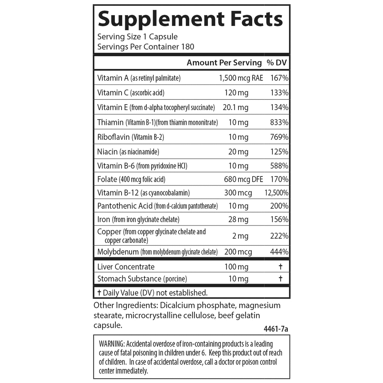 Carlson - Blood Nutrients, 28 mg Iron, Blood Development, Iron Absorption & Optimal Wellness, 180 Capsules