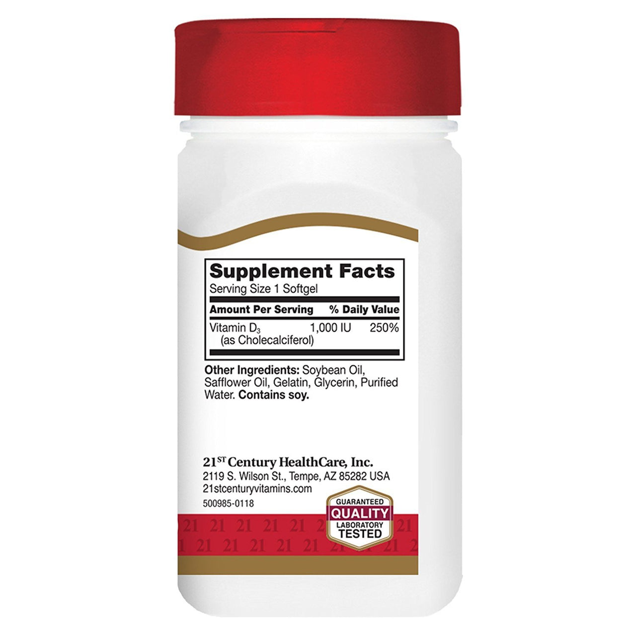 21st Century D3 1000 IU Softgels, 250 Count (27415)