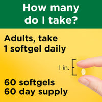 Thumbnail for Nature Made Vitamin D3 10000 IU (250 mcg) Maximum Strength, Vitamin D Supplement for Bone and Immune Health Support, 60 Softgels, 60 Day Supply