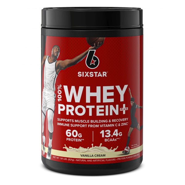 Whey Protein Powder | Six Star Whey Protein Plus | Whey Protein Isolate & Peptides | Lean Protein Powder for Muscle Gain | Muscle Builder for Men & Women | Vanilla, 2 lbs (Package May Vary)