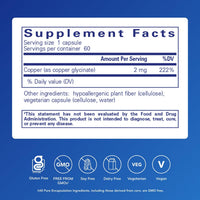 Thumbnail for Pure Encapsulations Copper Glycinate 60's - 2 mg Copper Supplement, Supports Red Blood Cell Formation* - Aids Energy Metabolism - Non-GMO & Vegan - 60 Capsules