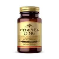 Thumbnail for Solgar Vitamin B6 25 mg, 100 Tablets - Supports Energy Metabolism, Heart Health & Healthy Nervous System - B Complex Supplement - Vegan, Gluten Free, Dairy Free, Kosher - 100 Servings