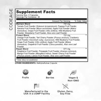 Thumbnail for Codeage Instantfood Fast Fruits, Over 15 Fruits Powders Equivalent All-in-One, Vegan Daily Whole Food Vitamins - Berries, Antioxidant Polyphenols & Bioflavonoid Multivitamin, Non-GMO, 90 Capsules