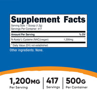 Thumbnail for Nutricost N-Acetyl L-Cysteine (NAC) Powder 500 Grams - Vegan NAC, Non-GMO, Gluten Free