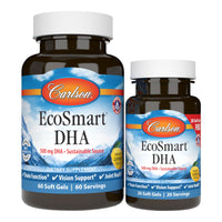 Thumbnail for Carlson - EcoSmart DHA, 500 mg DHA, Sustainable Source, Healthy Vision & Brain Function, Lemon, 60+20 Softgels