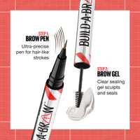 Thumbnail for Maybelline Build-A-Brow 2-in-1 Brow Pen and Sealing Eyebrow Gel, Eyebrow Makeup for Real-Looking, Fuller Brows, Ash Brown, 1 Count