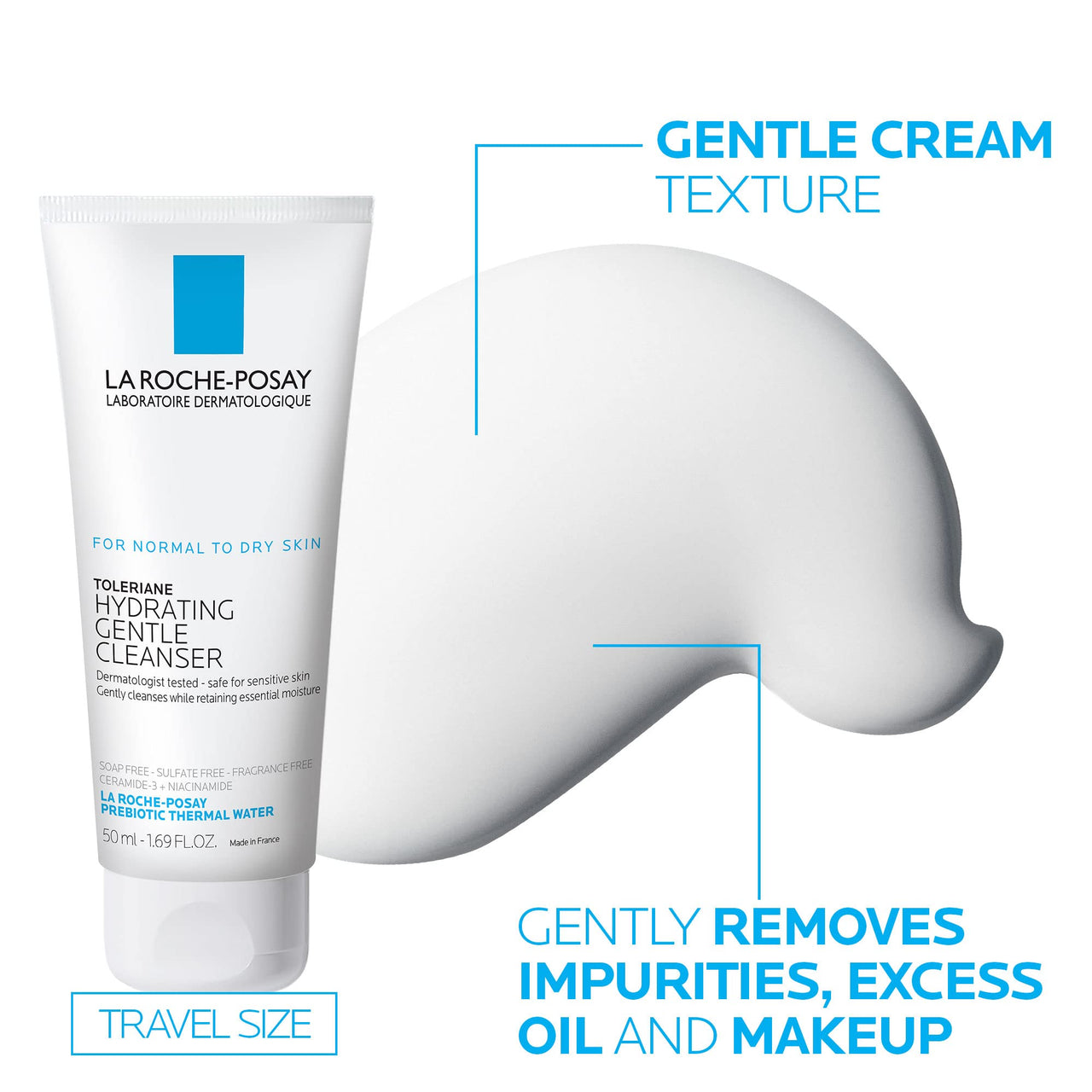 La Roche-Posay Skin Care Set Anthelios Tinted Sunscreen SPF 50 & Travel Size Toleriane Hydrating Gentle Cleanser, Tinted Mineral Sunscreen with Titanium Dioxide & Gentle Face Wash, Gift Set