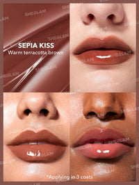 Thumbnail for SHEGLAM PoutPerfect Moisturizing Solid Lip Gloss Non Sticky Lipstick with Coconut Oil - Sepia Kiss