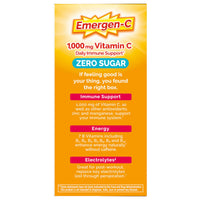 Thumbnail for Emergen-C Zero Sugar 1000 mg Vitamin C Powder for Daily Immune Support Caffeine Free Vitamin C Supplements with Zinc and Manganese, B Vitamins and Electrolytes, Raspberry Lemonade Flavor - 36 Count