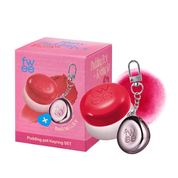 fwee Blurry Pudding Pot + Keychain SET | Airbrushed Blush & Lip, Buildable Pigment, Long-lasting, Lightweight, Easy to Blend, Natural Soft Matte Finish Makeup – Mule (Pink Red) | 0.17 oz