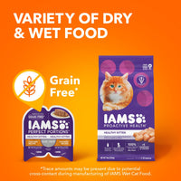Thumbnail for IAMS Perfect Portions Healthy Kitten Grain Free Wet Cat Food, Wet Cat Food Pate Recipe, Chicken Recipe, 2.6 oz. (24 Twin Packs)