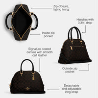 Thumbnail for COACH Katy Satchel, Brown Black