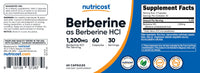 Thumbnail for Nutricost Berberine HCl 1200mg , 60 Vegetarian Capsules - Gluten Free & Non-GMO