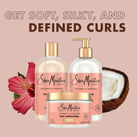 Thumbnail for SheaMoisture Coconut & Hibiscus Curl & Shine Shampoo & Conditioner + Curl Enhancing Smoothie for Bouncy Curls, Frizz Control, Gifts for Women