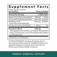 Thumbnail for Michael's Health Naturopathic Programs Energy Adrenal Support - 60 Vegetarian Tablets - Nutrients for Adrenal Support - Kosher - 20 Servings