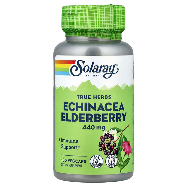 SOLARAY Echinacea and Elderberry Capsules, 440 mg | 100 Count