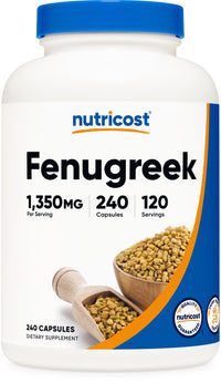 Thumbnail for Nutricost Fenugreek Seed 1350mg, 240 Capsules - Gluten Free, Non-GMO, 675mg Per Capsule