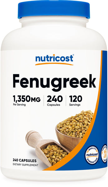 Nutricost Fenugreek Seed 1350mg, 240 Capsules - Gluten Free, Non-GMO, 675mg Per Capsule