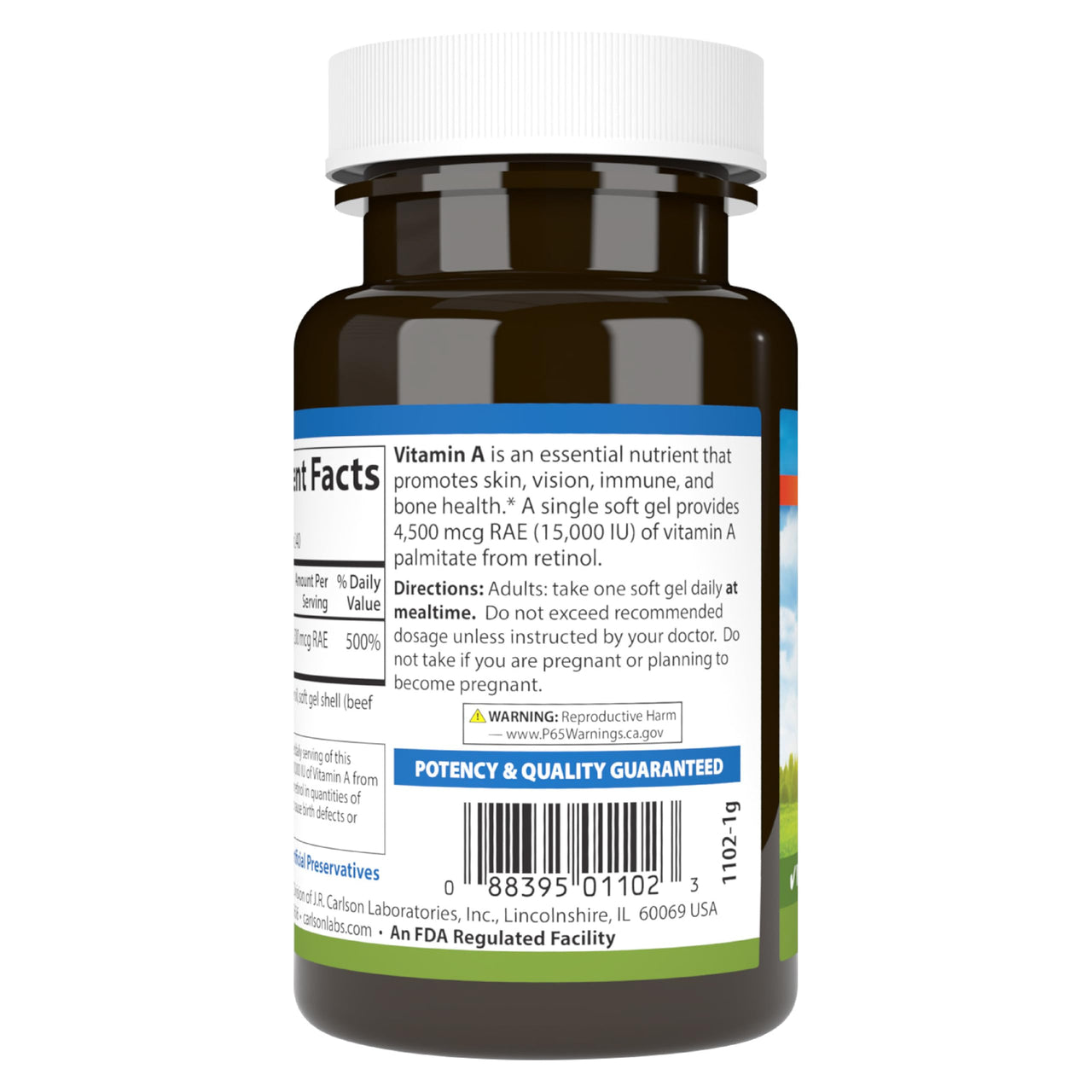 Carlson - Vitamin A, 15000 IU Palmitate (4500 mcg RAE), Vision Health & Healthy Skin, Immune Function, 240 Softgels