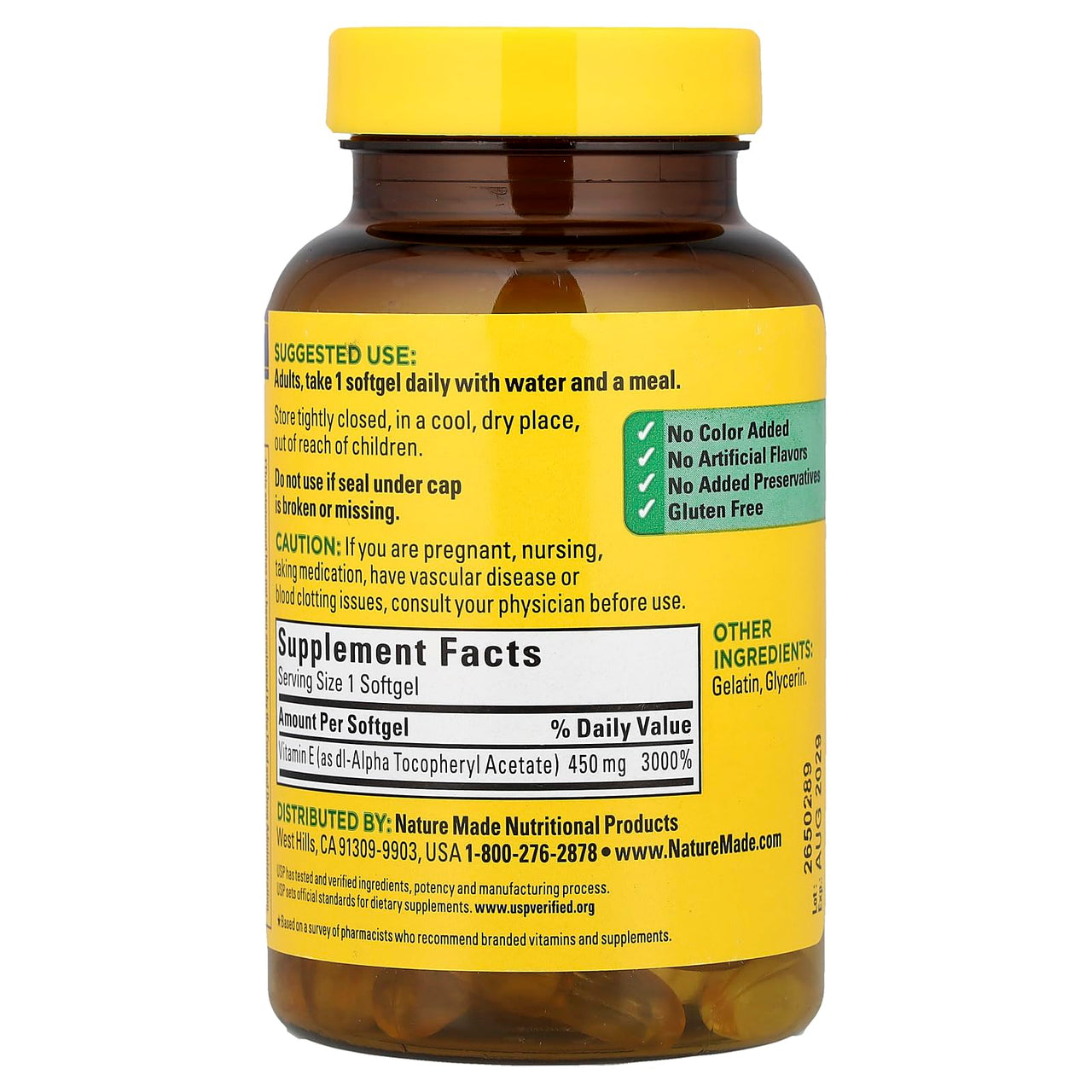 Nature Made Vitamin E 1000 IU (dl-Alpha) Softgels 60 Ct