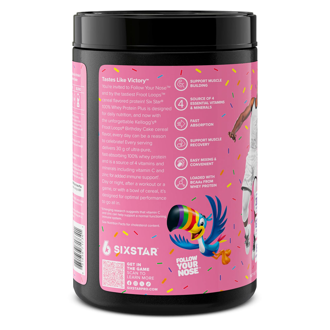 Six Star Whey Protein Powder Plus | Muscle Building & Recovery Plus Immune Support | Muscle Builder for Men & Women | Kellogg’s Froot Loops Birthday Cake Flavor | 1.5lb