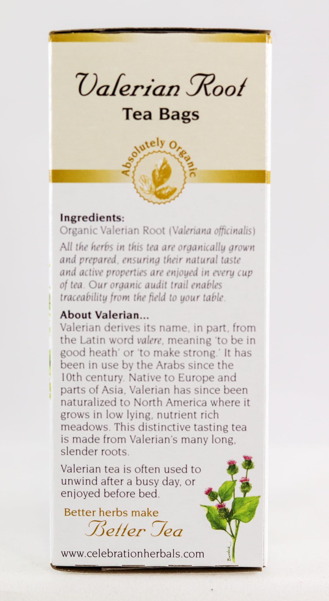 Celebration Herbals Tea Valerian Root Organic -- 24 Herbal Tea Bags