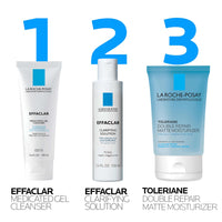 Thumbnail for Effaclar Daily Acne Essentials Kit, Acne Treatment System, Salicylic Acid Acne Cleanser, Pore Refining Toner, & Matte Face Moisturizer for Oily Skin & Combination Skin, Oil-Free, 2 Month Supply