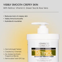 Thumbnail for Advanced Clinicals Retinol Body Lotion & Face Moisturizer | Visible Anti Aging Skin Care Retinol Body Cream For Women & Men Targets Look Of Fine Lines, Wrinkles, & Crepe Looking Dry Skin, 16 Ounce