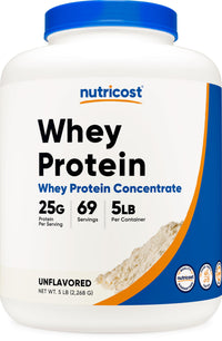 Thumbnail for Nutricost Whey Protein Powder, Unflavored, 5 pounds - from Whey Protein Concentrate