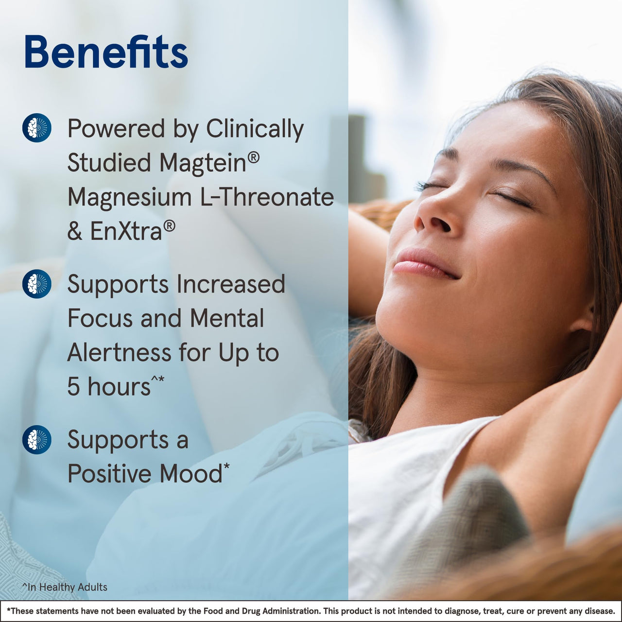 Jarrow Formulas Magnesium L-Threonate, MagMind Productivity, High Absorption Magnesium, Brain Supplements for Memory and Focus, 60 Veggie Capsules, Up to a 30 Day Supply