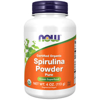 Thumbnail for NOW Foods Supplements, Certified Organic, Spirulina Powder, Rich in Beta-Carotene (Vitamin A) and B-12 with naturally occurring GLA & Chlorophyll, 4-Ounce