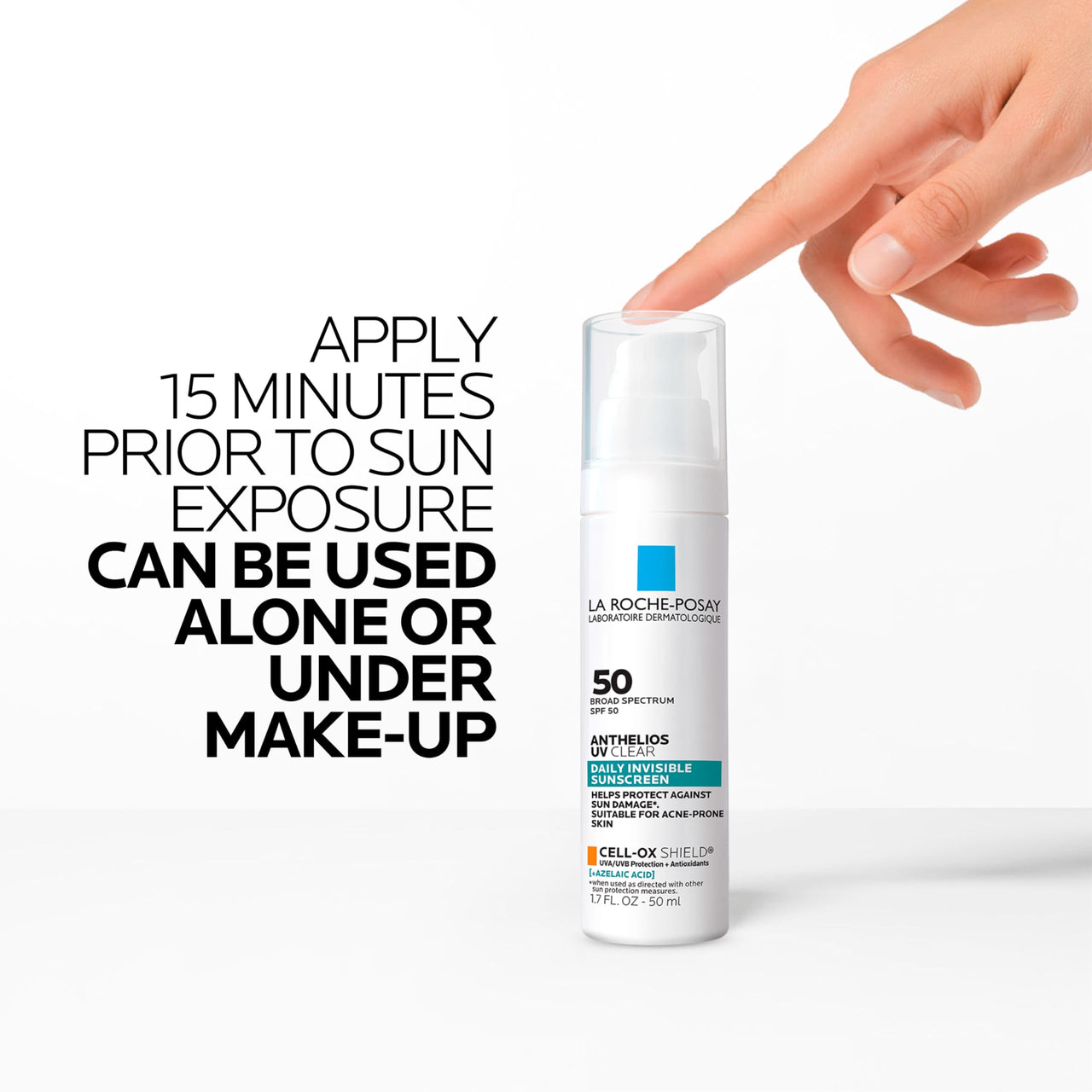 La Roche Posay Anthelios UV Clear Sunscreen SPF 50, Daily Sunscreen for Face with Azelaic Acid, Broad Spectrum Invisible SPF Protection for Acne and Rosacea Prone Skin