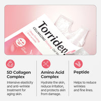 Thumbnail for Torriden CELLMAZING Collagen Firming Gel Facial Sheet Mask (4 sheets) | Face Mask Only | 5D Collagen Complex, Amino Acid Complex, Peptide