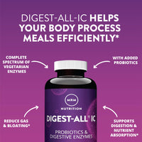 Thumbnail for MRM Nutrition Digest-IC Plant-Based Digestive Enzymes - Supports Digestion & May Help Alleviate Occasional Gas & Bloating, Contains Probiotics, Enzymes, & Herbs, Vegetarian & Gluten-Free, 30 Servings