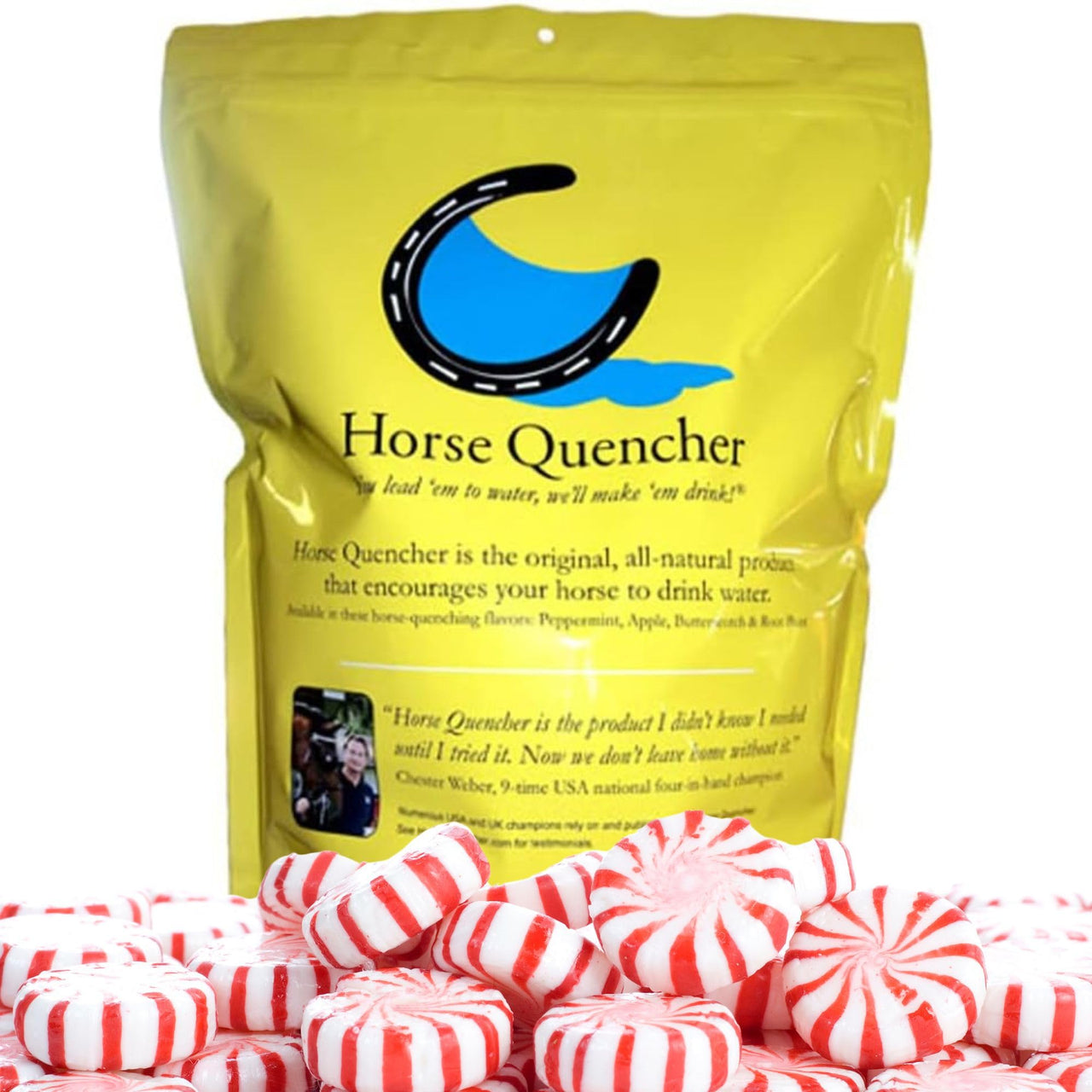 Horse Quenchers Horse Hydration Supplement Treat, Thirst Quencher for Horses, All-Natural Grains for Equestrians and Horse Owners, Aids in Preventing Health Issues - Peppermint Flavored, 3.5 lbs Bag
