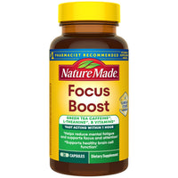 Thumbnail for Nature Made Focus Boost Capsules, Green Tea Caffeine + L Theanine, B Vitamins, Fast Acting Focus Supplement, 30 Capsules, 30 Day Supply